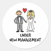 Wedding Couple - Under New Management Stickers