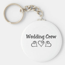 Wedding Crew Black Hearts Key Chain