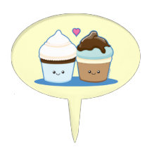 Wedding Cupcakes Oval Cake Toppers