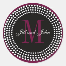 Wedding Custom Monogram & Names Wine Label Stickers