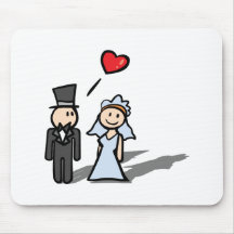 "Wedding Day" couple design Mouse Mats