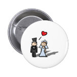 "Wedding Day" couple design Pinback Button