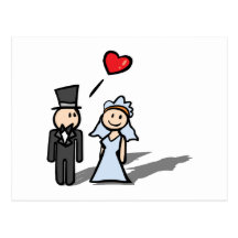 "Wedding Day" couple design Postcards