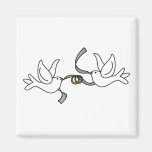 Wedding Doves with Rings Magnet