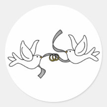 Wedding Doves with Rings Sticker