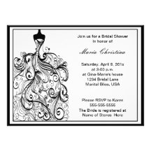 Wedding Dress Bridal Shower Invitation