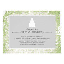 Wedding Dress Bridal Shower Invitations