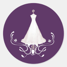 Wedding Dress purple envelope sticker