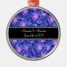Wedding favors Blue roses Ornament