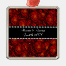 Wedding favors Red roses Ornament