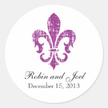 Wedding Favour Sticker | New Orleans | Fuschia