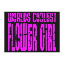 Wedding Favours : Pink Worlds Coolest Flower Girl Stretched Canvas Prints