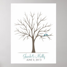 Wedding Fingerprint Tree – Classic Love Birds