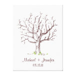 Wedding Fingerprint Tree Guestbook Stretched Canvas Prints