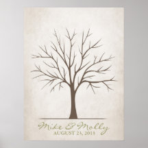 Wedding Fingerprint Tree – Rustic