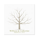 Wedding Fingerprint Tree - Square Canvas Canvas Prints
