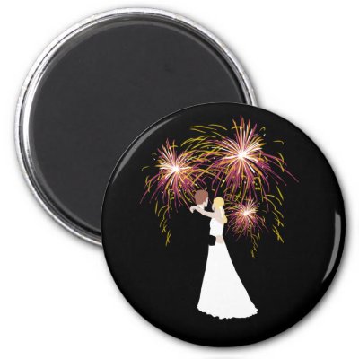 Wedding Fireworks Fridge Magnet by White Wedding