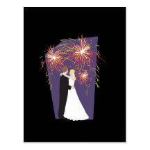 Wedding Fireworks Save The Date Postcards