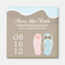 Wedding Flip Flops Fridge Magnet