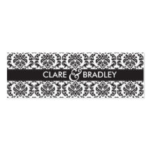 WEDDING :: gift tag :: damask - black Business Card Templates