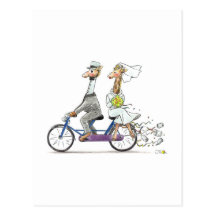 Wedding giraffes postcards