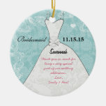 Wedding Gown Bridesmaid Choose Background Colour Christmas Ornament