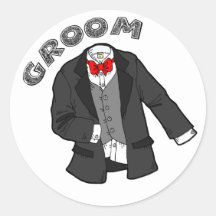 Wedding Groom Round Stickers