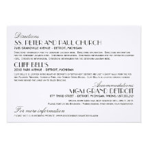 Wedding Information Card | Art Deco Elegant Style Announcements