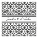 Wedding Invitation in Stylish Black & White Damask