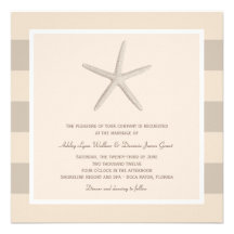 Wedding Invitation | Ivory Seashell Stripes