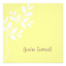 Wedding Invitation Leaf Branch Yellow Purple
