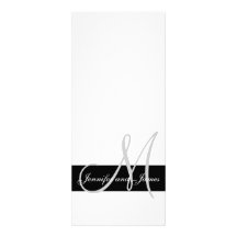 Wedding Invitation Monogram Names Black and White