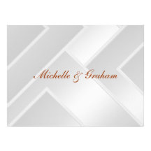 Wedding Invitation White Art Deco