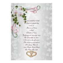 Wedding invitation white Orchids