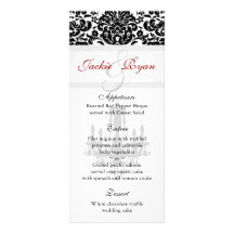 Wedding Menu Cards Chandelier Black White Rack Cards