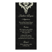 Wedding Menu Cards Formal Black Cream Suede Rack Cards