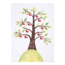 Wedding Monogram Apple Tree Orchard Country Invite