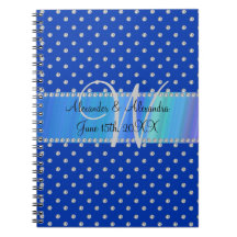 Wedding monogram blue diamonds journal