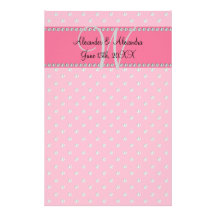 Wedding monogram pink diamonds stationery design