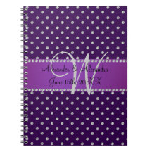 Wedding monogram purple diamonds journal