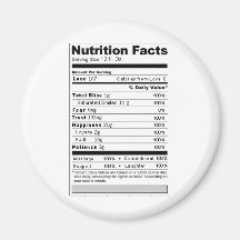 Wedding or Anniversary Sweet Funny Nutrition Label Refrigerator Magnet