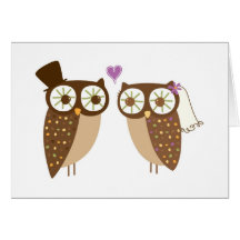wedding owls card