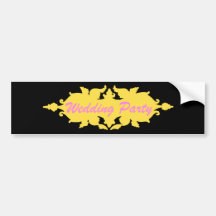 Wedding Party Golden Yellow Vintage Style Banner Bumper Stickers