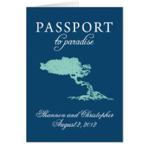 Wedding Passport Invitation to Aruba Card