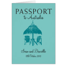 Wedding Passport Invitation to Australia Card