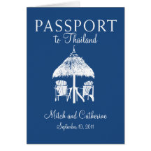 Wedding Passport Invitation to Thailand Card