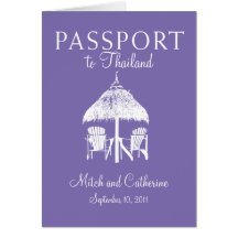 Wedding Passport Invitation to Thailand Greeting Cards