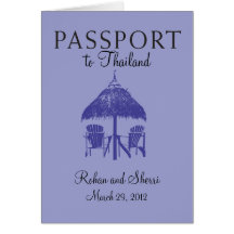 Wedding Passport Invitation to Thailand Greeting Cards
