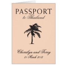 Wedding Passport Invitation to Thailand Cards