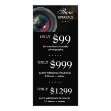 Wedding Photography Rack Card Camera Black